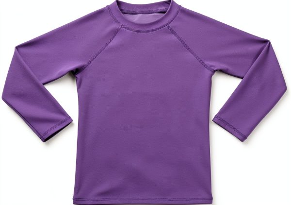 ESTAMICO Girls' Long Sleeve Rash Guard Shirt 4T Purple-0