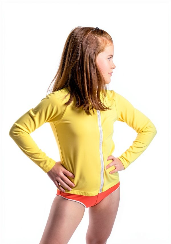 Girls' Rash Guard Shirts by [Brand Name] - UPF 50+ Protection,-1