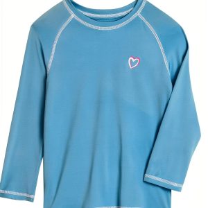 G RASHG TSHIRT LS Girls Rash Guard Long Sleeve UPF 50+ Electric Blue-0