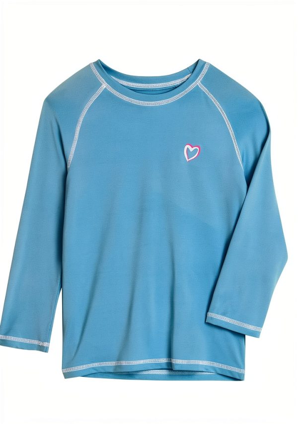 G RASHG TSHIRT LS Girls Rash Guard Long Sleeve UPF 50+ Electric Blue-0