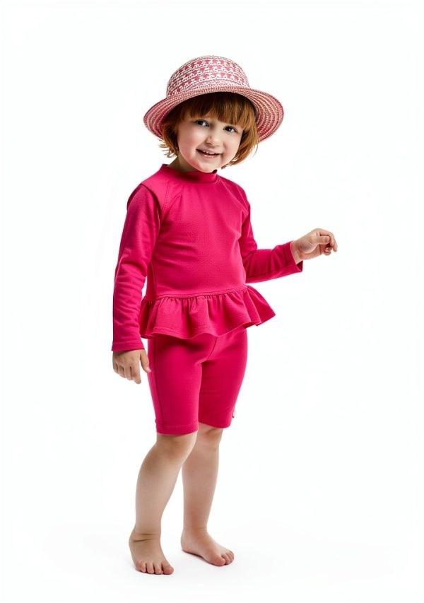 Kids' Rash Guard Shirt by BrandX Girls Medium Pink Size 12 SPF 50+-2