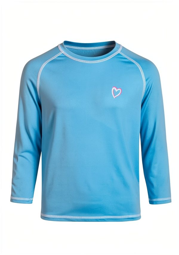 G RASHG TSHIRT LS Girls Rash Guard Long Sleeve UPF 50+ Electric Blue-2
