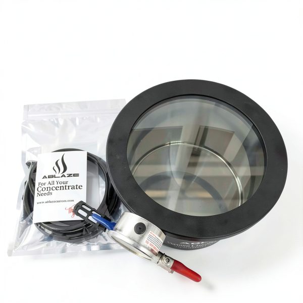 ABLAZE 1.5 Gallon Gal Tempered Glass Lid Vacuum Chamber Stainless Steel Degassing Urethanes Silicone Epoxies Kit-1