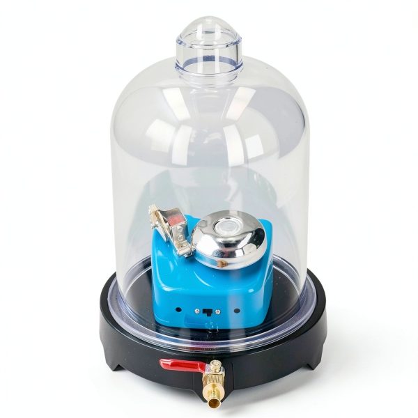 Vacuum Jar Sound Propagation Experiment Kit - Physics Lab Vacuum Chamber for Classroom and Laboratory Demonstration - Educational Teaching Tool with Bell Jar Hood for Sound Waves-2
