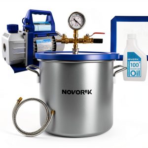 3 Gallon Vacuum Chamber with 3.6 CFM Pump novorik Kit Acrylic Lid-0