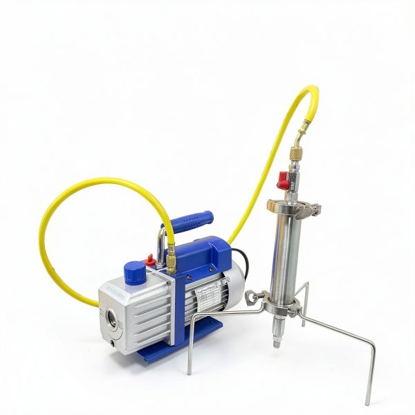 Stainless Steel Vacuum Chamber/Tube, 90 Gram Closed Loop Extractor with Tripod, Perfect for Extracting from Plant Leaves, Industry Use-5