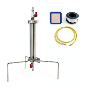 Stainless Steel Vacuum Chamber/Tube, 90 Gram Closed Loop Extractor with Tripod, Perfect for Extracting from Plant Leaves, Industry Use-0