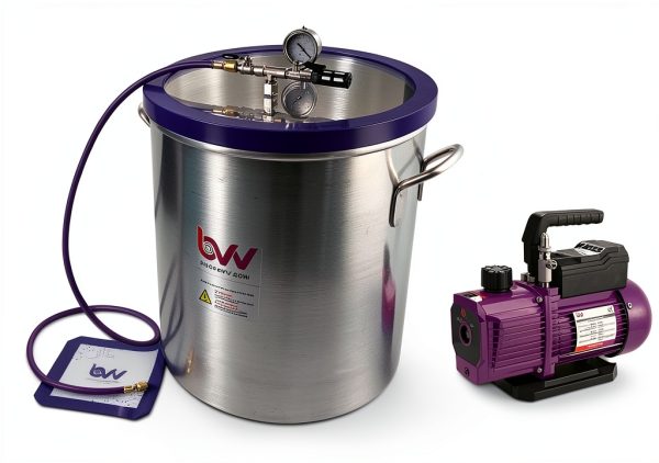 BVV 15 Gallon Aluminum Vacuum Chamber and V9D 9CFM Two Stage Pump Kit-0