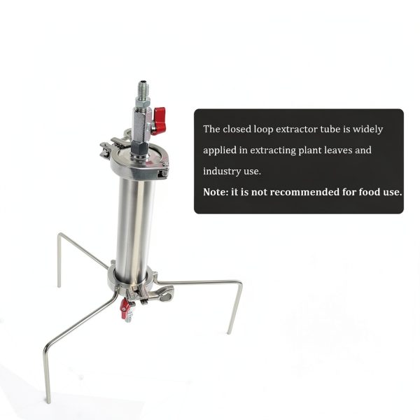 Stainless Steel Vacuum Chamber/Tube, 90 Gram Closed Loop Extractor with Tripod, Perfect for Extracting from Plant Leaves, Industry Use-4