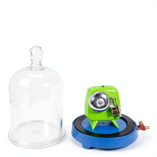 JIAWANSHUN Glass Vacuum Bell Jar with Base Vaccum Demonstration Kit Sound Physics Demonstration Vacuum Hood Disc Bell in Vacuum Laboratory Jar-1