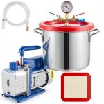 Bestauto 1.5 gallon vacuum degassing chamber kit 2.5 CFM Pump-0