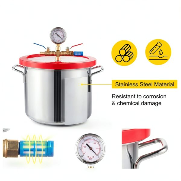 Bestauto 1.5 gallon vacuum degassing chamber kit 2.5 CFM Pump-4