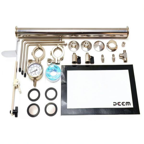 PEEM Self Filling Vegetable Oil Extractor, 90gStainless Steel Vacuum Chamber/Tube with Tripod Used to Extract from Plant Leaves,Closed Loop Extractor Vacuum Chamber Tube Closed Loop Extraction System-5