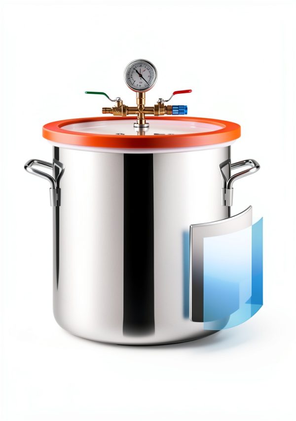 VEVOR 5 Gallon Vacuum Chamber with Pump, 3.5 CFM, Single Stage Vacuum Pump, Stainless Steel Degassing Chamber Kit with Tempered Glass Lid, 5 ft Hose, for Stabilizing Wood Degassing Silicone Resin-3
