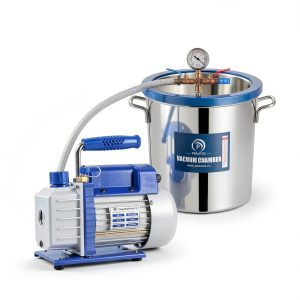 5 Gallon Tempered Glass Lid Vacuum Chamber with Pump, Degassing Chamber Kit with 3.5 CFM Vacuum Pump Without Oil, Perfect for Stabilizing Wood, Degassing Silicones-0