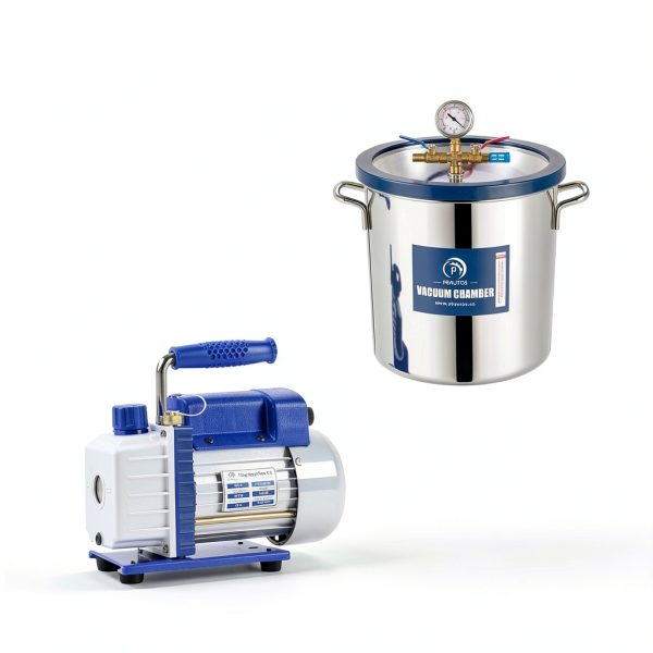 5 Gallon Tempered Glass Lid Vacuum Chamber with Pump, Degassing Chamber Kit with 3.5 CFM Vacuum Pump Without Oil, Perfect for Stabilizing Wood, Degassing Silicones-2